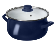 Altom Garnek emaliowany 18 cm 1,9 l pokrywka granat indukcja - 1611112 - zdjęcie 3